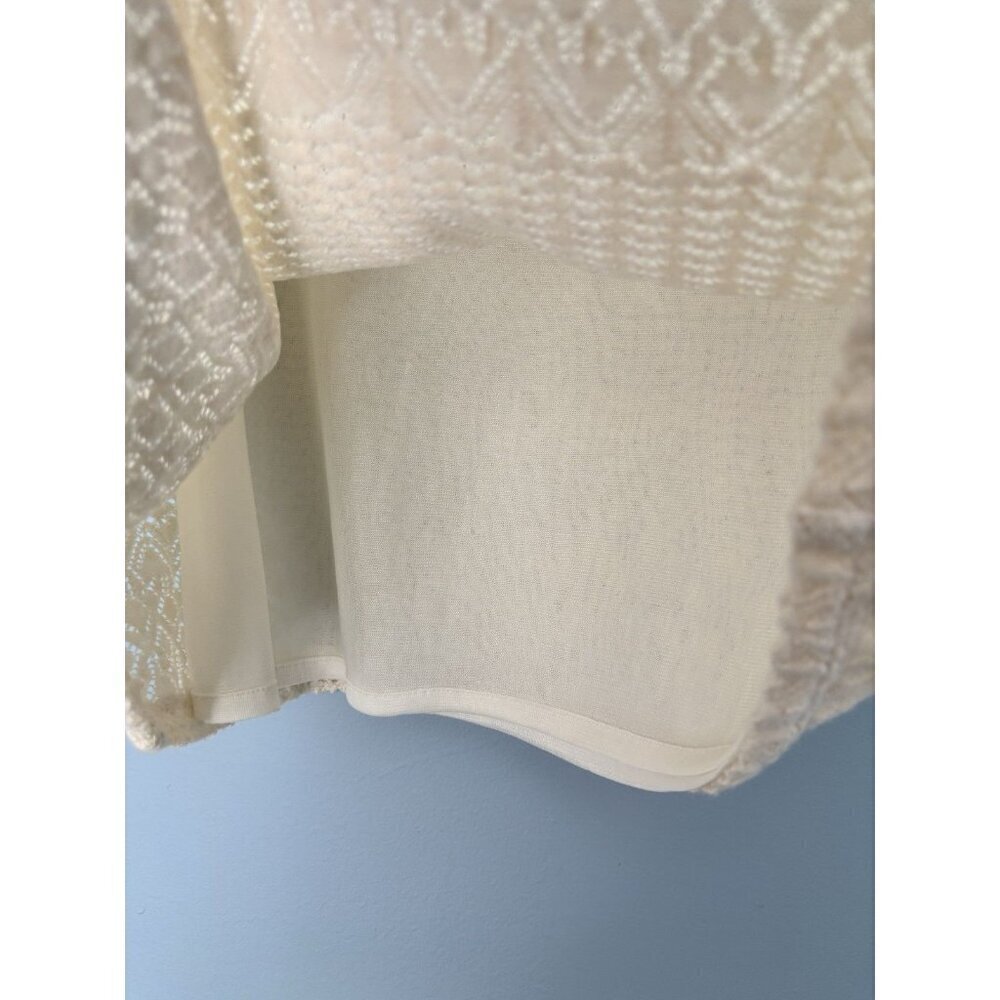 Vintage Nancy Bolen City Girls Tank Top Lace Ivory Lined Size Medium Cottagecore - Picture 4 of 5